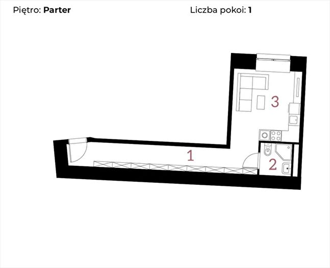 Mieszkanie 1-pokojowe na sprzedaż, Kraków – Dąbrowskiego