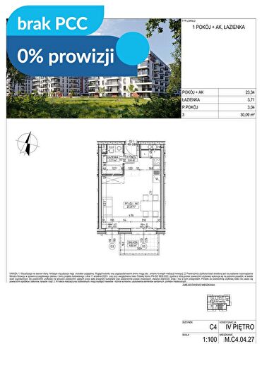 Mieszkanie 1-pokojowe na sprzedaż, Bydgoszcz – Fordońska