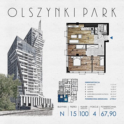 Mieszkanie 4-pokojowe na sprzedaż, Rzeszów – Szopena