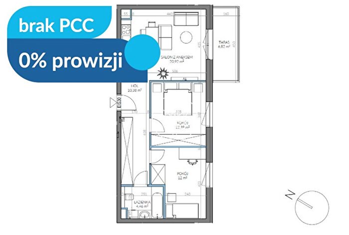 Mieszkanie 3-pokojowe na sprzedaż, Bydgoszcz – Sandomierska