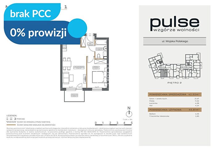 Mieszkanie 2-pokojowe na sprzedaż, Bydgoszcz – Wojska Polskiego