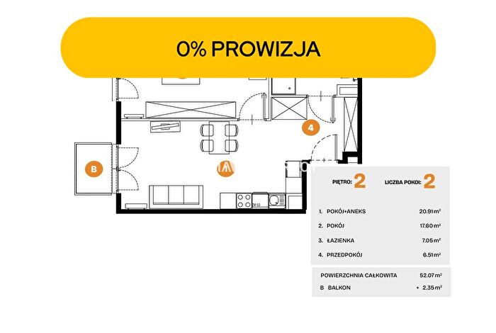 Mieszkanie 2-pokojowe na sprzedaż, Kraków – Na Błonie