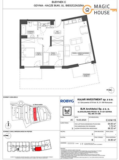 Mieszkanie 3-pokojowe na sprzedaż, Gdynia – Bieszczadzka