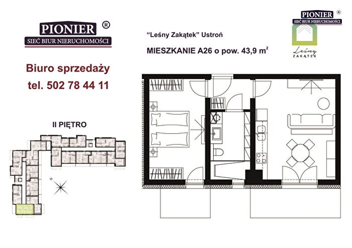 Mieszkanie 2-pokojowe na sprzedaż, Ustroń