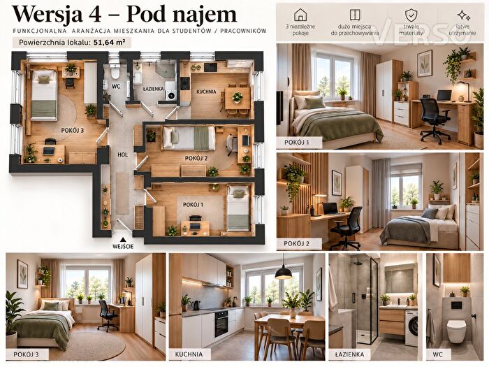 Mieszkanie 3-pokojowe na sprzedaż, Wrocław – Powstańców Śląskich