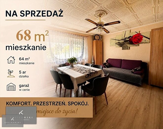 Mieszkanie 3-pokojowe na sprzedaż, Domaszowice