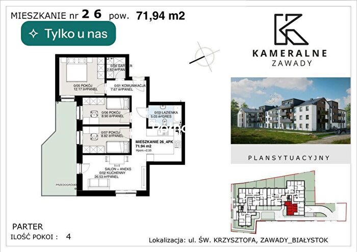 Mieszkanie 4-pokojowe na sprzedaż, Białystok