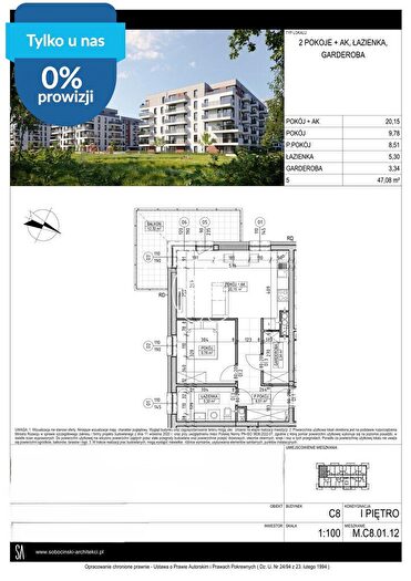 Mieszkanie 2-pokojowe na sprzedaż, Bydgoszcz – Fordońska