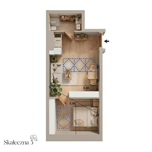 Mieszkanie 2-pokojowe na sprzedaż, Kraków – Skałeczna /