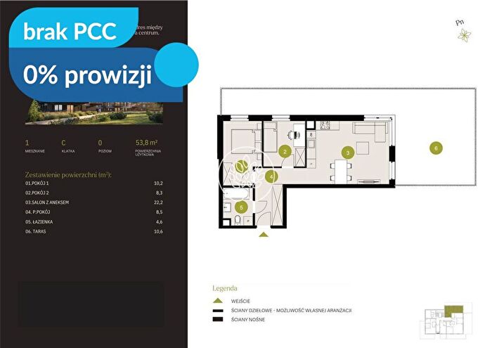 Mieszkanie 3-pokojowe na sprzedaż, Bydgoszcz – Mińska