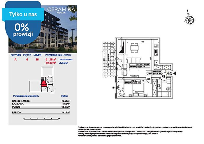 Mieszkanie 2-pokojowe na sprzedaż, Bydgoszcz – Ceramiczna