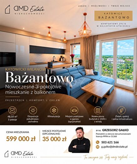 Mieszkanie 3-pokojowe na sprzedaż, Katowice