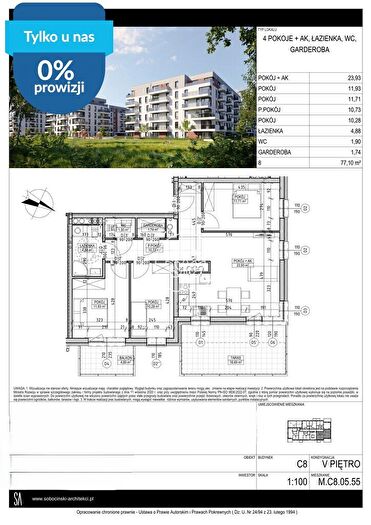 Mieszkanie 4-pokojowe na sprzedaż, Bydgoszcz – Fordońska