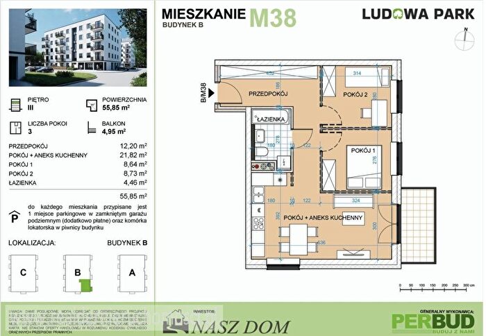 Mieszkanie 3-pokojowe na sprzedaż, Zielona Góra