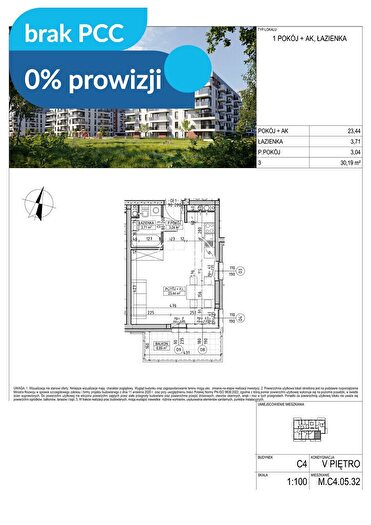 Mieszkanie 1-pokojowe na sprzedaż, Bydgoszcz – Fordońska