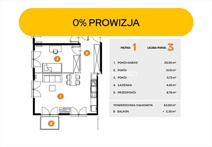 Mieszkanie 3-pokojowe na sprzedaż, Kraków – Na Błonie