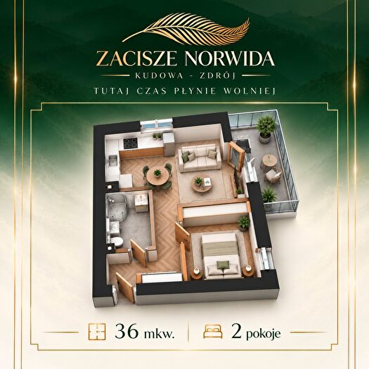Mieszkanie 2-pokojowe na sprzedaż, Kudowa-Zdrój – Cypriana Kamila Norwida