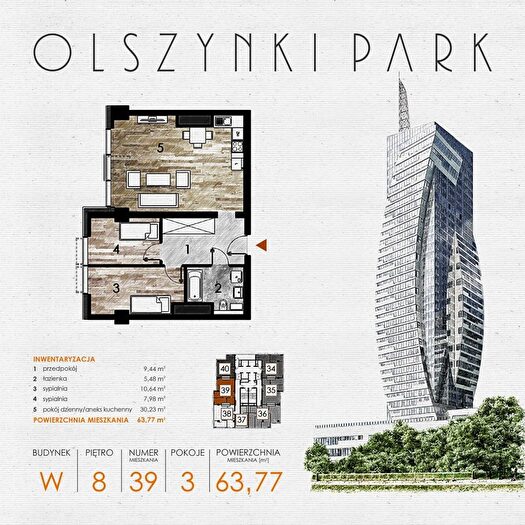 Mieszkanie 3-pokojowe na sprzedaż, Rzeszów – Szopena