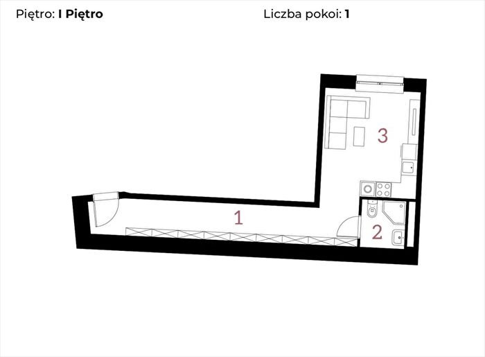 Mieszkanie 1-pokojowe na sprzedaż, Kraków – Dąbrowskiego