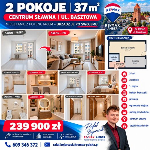 Mieszkanie 2-pokojowe na sprzedaż, Sławno