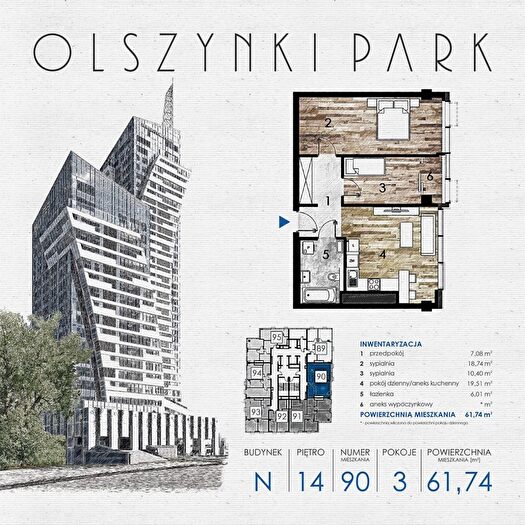 Mieszkanie 3-pokojowe na sprzedaż, Rzeszów – Szopena