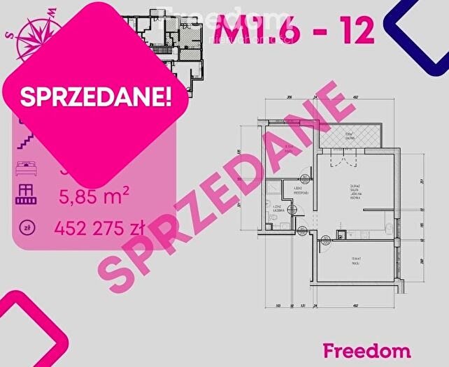 Mieszkanie 3-pokojowe na sprzedaż, Bonin