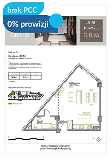 Mieszkanie 1-pokojowe na sprzedaż, Bydgoszcz – Pomorska