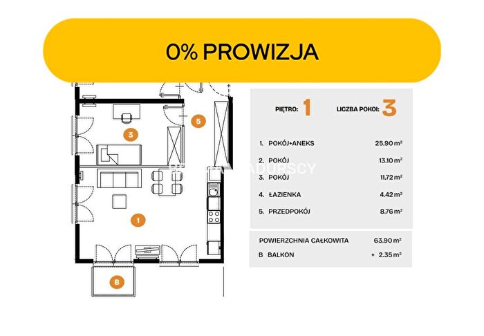 Mieszkanie 3-pokojowe na sprzedaż, Kraków – Na Błonie