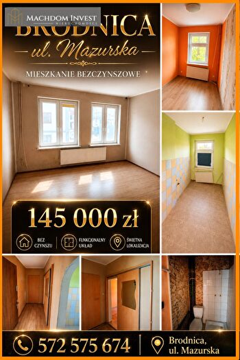 Mieszkanie 2-pokojowe na sprzedaż, Brodnica