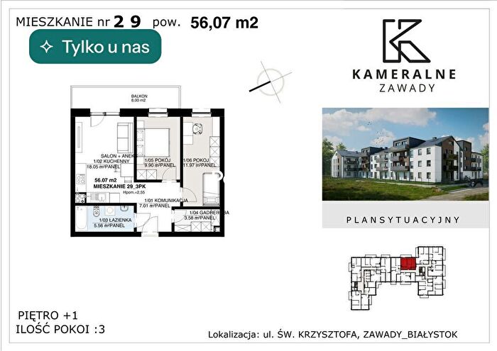 Mieszkanie 3-pokojowe na sprzedaż, Białystok
