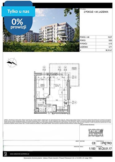 Mieszkanie 2-pokojowe na sprzedaż, Bydgoszcz – Fordońska