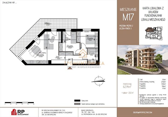Mieszkanie 3-pokojowe na sprzedaż, Opoczno