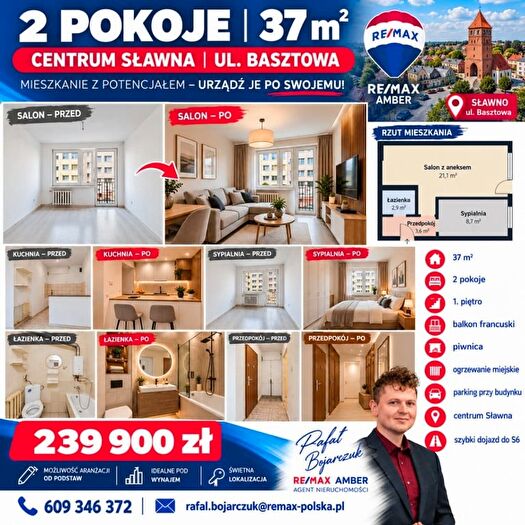 Mieszkanie 2-pokojowe na sprzedaż, Sławno