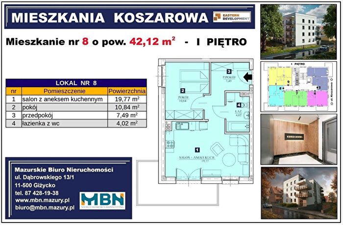 Mieszkanie 2-pokojowe na sprzedaż, Giżycko