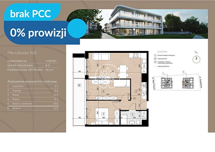Mieszkanie 3-pokojowe na sprzedaż, Bydgoszcz – Siedlecka