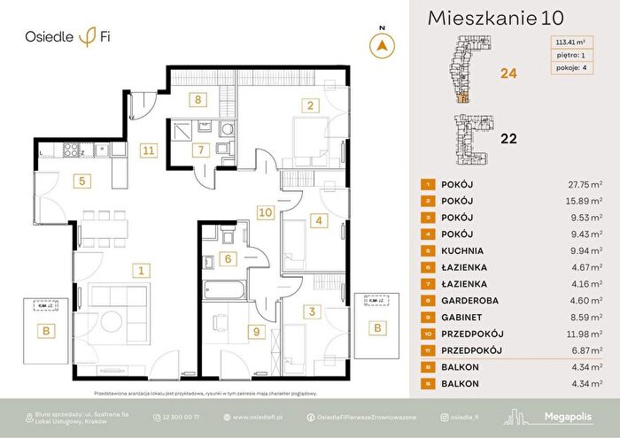 Mieszkanie 4-pokojowe na sprzedaż, Kraków – Tadeusza Szafrana