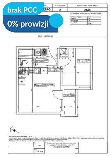 Mieszkanie 1-pokojowe na sprzedaż, Bydgoszcz – Bydgoska