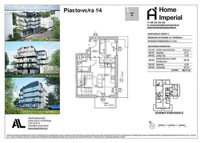 Mieszkanie 3-pokojowe na sprzedaż, Brzeg