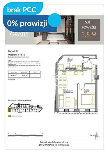 Mieszkanie 2-pokojowe na sprzedaż, Bydgoszcz – Pomorska