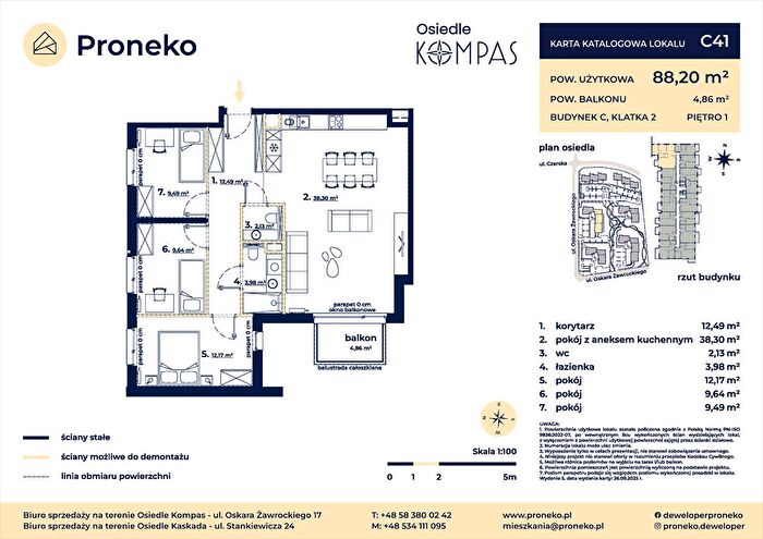 Mieszkanie 4-pokojowe na sprzedaż, Gdańsk – Oskara Żawrockiego