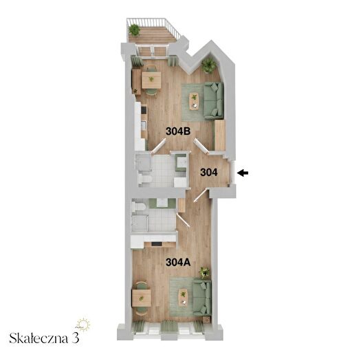 Mieszkanie 2-pokojowe na sprzedaż, Kraków – Skałeczna /