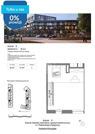 Mieszkanie 2-pokojowe na sprzedaż, Bydgoszcz – Ignacego Paderewskiego