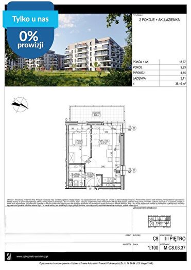 Mieszkanie 2-pokojowe na sprzedaż, Bydgoszcz – Fordońska