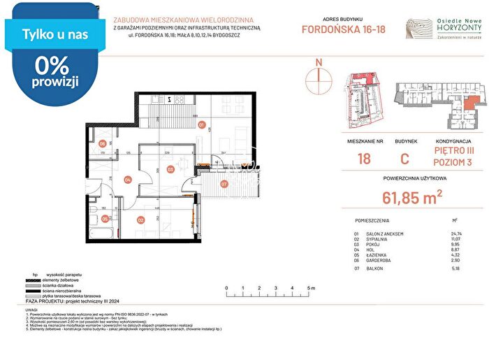 Mieszkanie 3-pokojowe na sprzedaż, Bydgoszcz – Fordońska