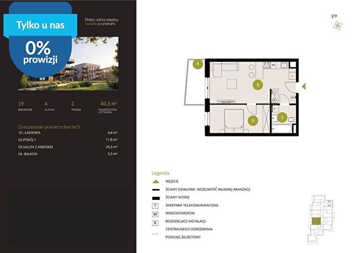Mieszkanie 2-pokojowe na sprzedaż, Bydgoszcz – Mińska