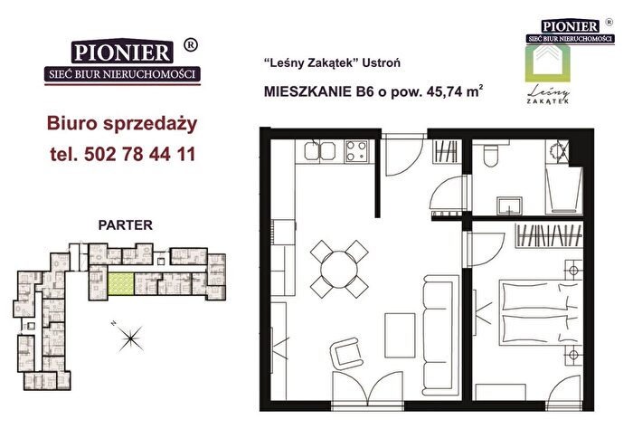 Mieszkanie 2-pokojowe na sprzedaż, Ustroń