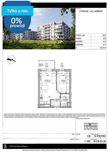 Mieszkanie 2-pokojowe na sprzedaż, Bydgoszcz – Fordońska