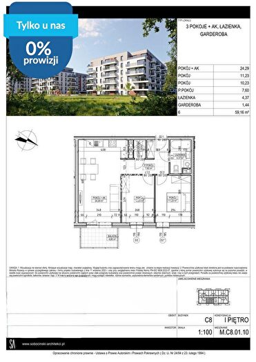 Mieszkanie 3-pokojowe na sprzedaż, Bydgoszcz – Fordońska