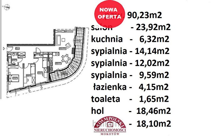 Mieszkanie 4-pokojowe na sprzedaż, Warszawa – Marcina Kasprzaka
