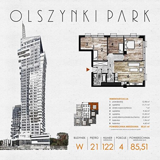 Mieszkanie 4-pokojowe na sprzedaż, Rzeszów – Szopena